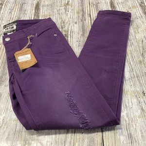 NWT PURPLE Ditch Plains denim size 7